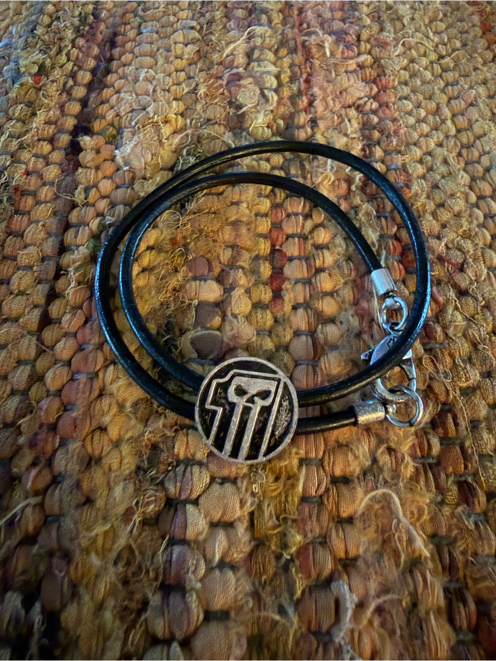 Harley Davidson Black Leather Double-Wrap Bracelet with Silver Accent